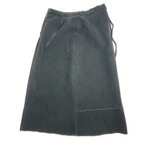 Ravel Black Faux Suede Skirt, Midi Size Small